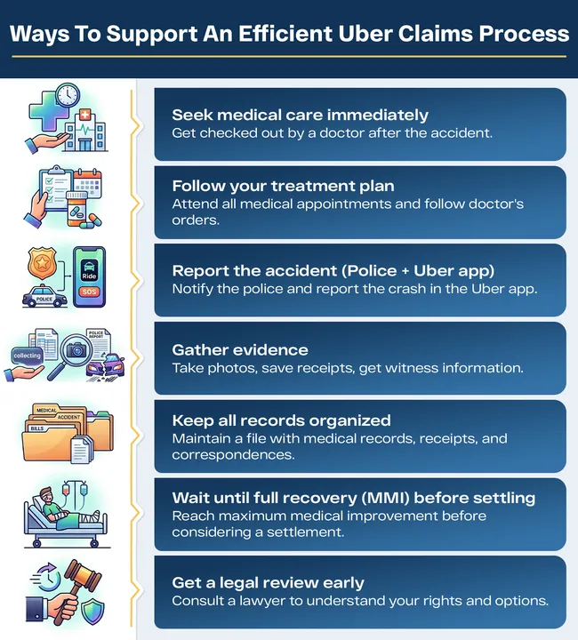 Uber accident injury claim process checklist