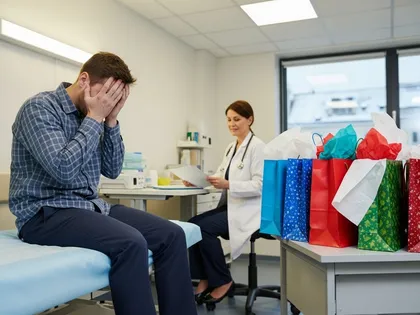 Un hombre acude al médico tras sufrir un accidente mientras realizaba unos recados relacionados con las fiestas en el trabajo