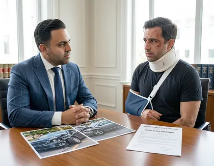Abogado que explica la indemnización por lesiones en accidente por alcance