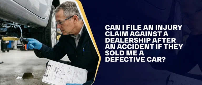 Can I File An Injury Claim Against A Dealership After An Accident If They Sold Me A Defective Car