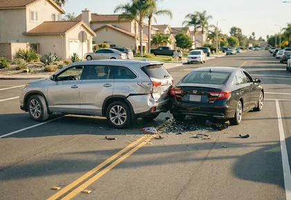 Choque por alcance con un conductor que gira en U en California
