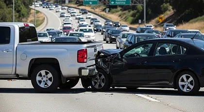 Colisión por alcance en autopista provocada por una frenada brusca