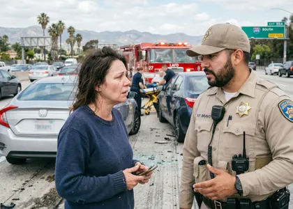 Conductor sin seguro tras un accidente de tráfico en California