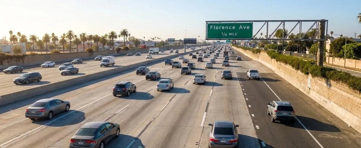 En dirección norte por la I-110, desde la I-105 hasta la US-101-1