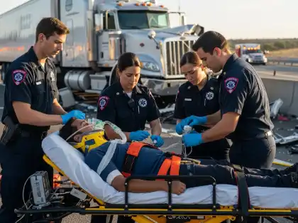 Escena de la intervención de emergencia ante lesiones catastróficas en un caso de daños personales en California