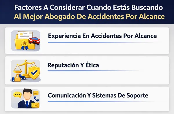 Factores clave a la hora de elegir un abogado especializado en accidentes por alcance