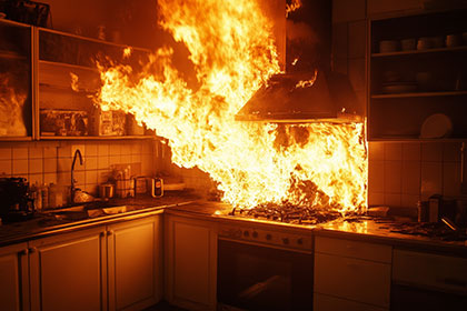 Incendio en la cocina