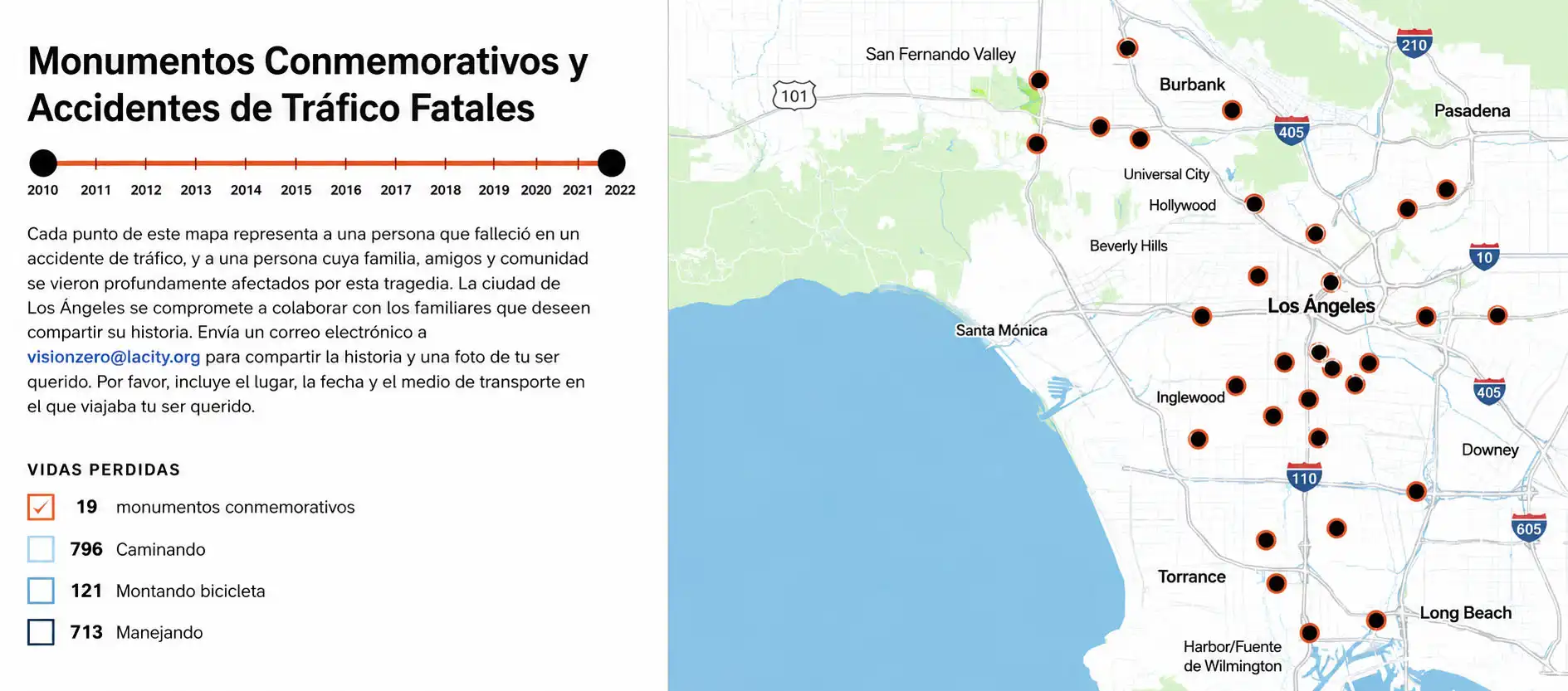Memoriales y víctimas mortales en accidentes de tráfico