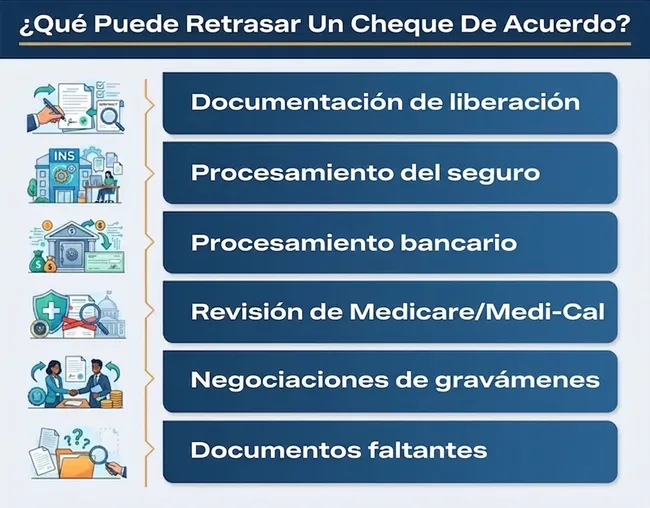 Retraso en el pago del cheque de la indemnización por daños personales