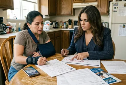 Reunión de un trabajador con un abogado sobre el plazo para presentar una reclamación de indemnización laboral en California