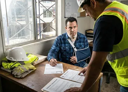 Trabajador de la construcción lesionado que presenta una reclamación de indemnización por accidente laboral en California a su supervisor