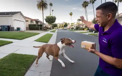 Un repartidor sufre un ataque de un perro mientras realiza su trabajo