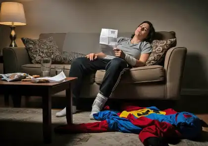 Una persona lesionada revisa las facturas médicas tras un accidente