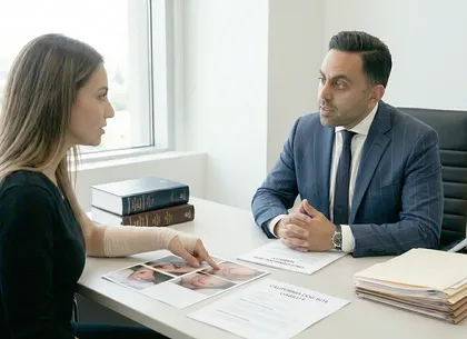 dog bite victim discussing lawsuit timeline with personal injury attorney