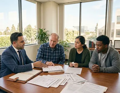 family meeting with personal injury lawyer to prove liability after a fatal accident