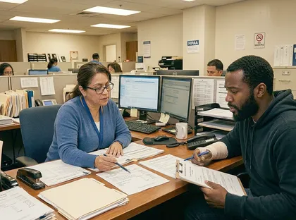 injured claimant reviewing final settlement offer before signing