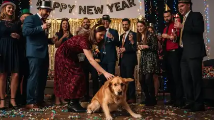 Lesión por mordedura de perro en una fiesta multitudinaria de Nochevieja.