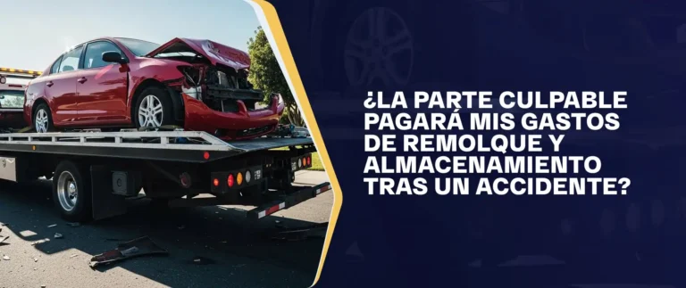 ¿Pagará la parte culpable mis gastos de remolque y almacenamiento después de un accidente?