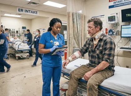 truck accident victim receiving emergency medical care in Sacramento