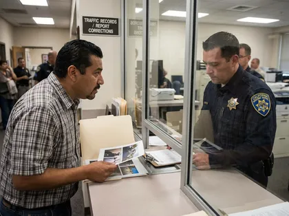 Driver requesting a police report after a car accident