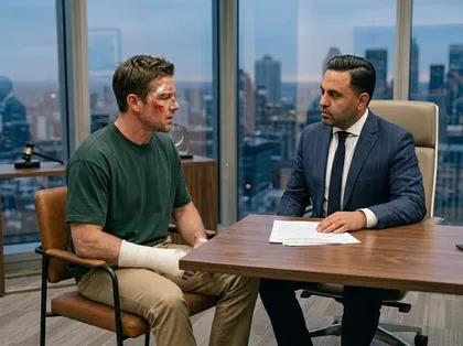 Drunk driving accident victim discussing compensation with a lawyer