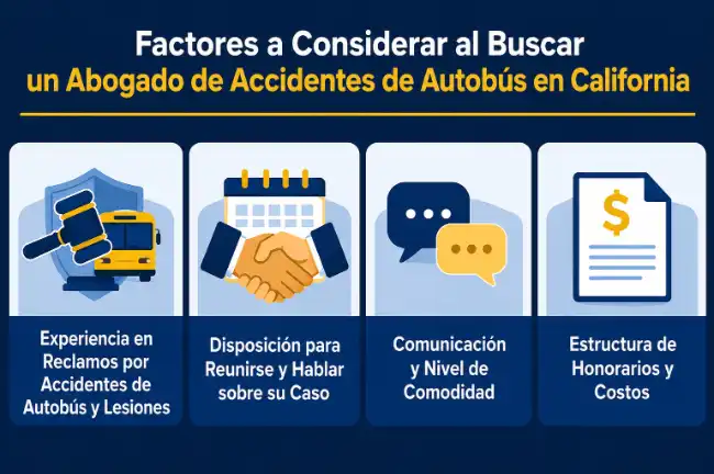 Factores clave a la hora de elegir un abogado especializado en accidentes de autobús en California