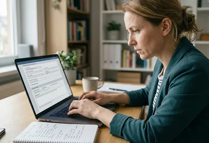 Family representative completing a California DMV report after a fatal car accident