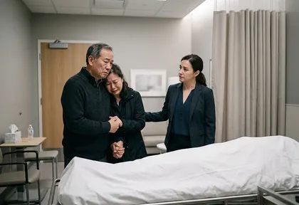 Grieving California family discussing eligibility to file a wrongful death claim