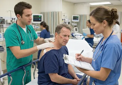 Injured DUI accident victim receiving hospital care despite partial fault