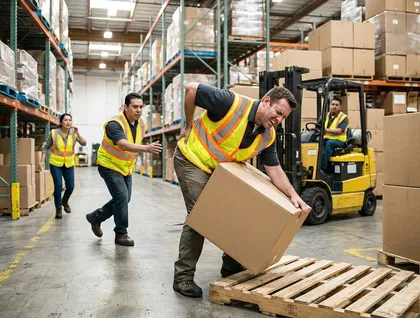 Lesión de un trabajador de almacén que da lugar a una reclamación por accidente laboral