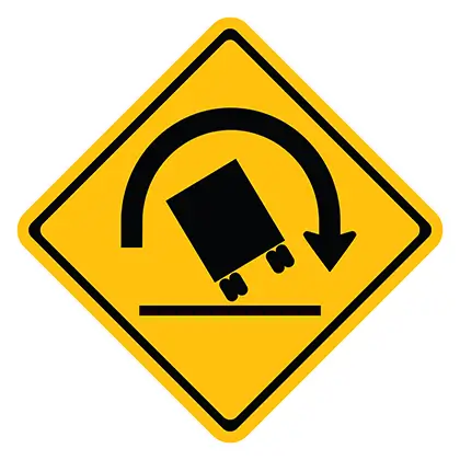 Lugares habituales en los que se producen accidentes por vuelco de camiones en California