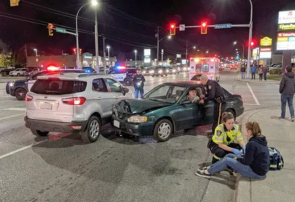 Nighttime intersection crash investigated without automatically assigning fault to an older driver