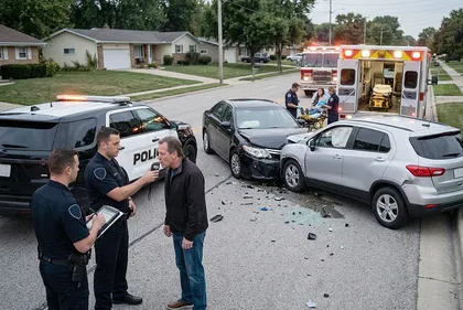 Police investigating a DUI crash involving injuries and pain and suffering damages