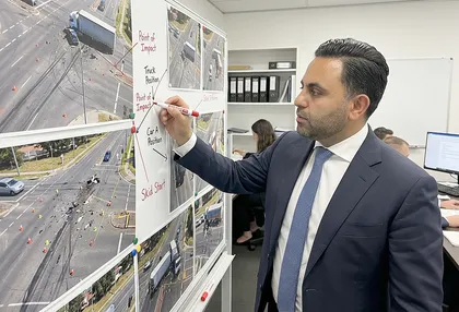 Truck accident lawyer reviewing crash evidence before California filing deadlines