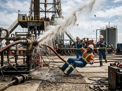 Worker injured in a workplace oil rig accident