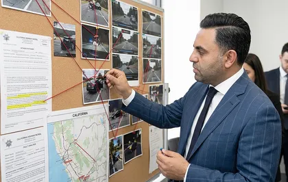 Abogado especializado en lesiones personales que revisa las pruebas de un accidente de cara a un acuerdo o a un juicio