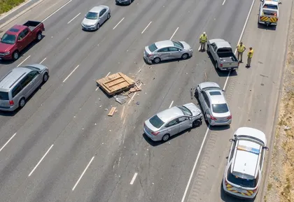 Accidente en California en el que se vieron implicados restos en la carretera procedentes de un vehículo no identificado