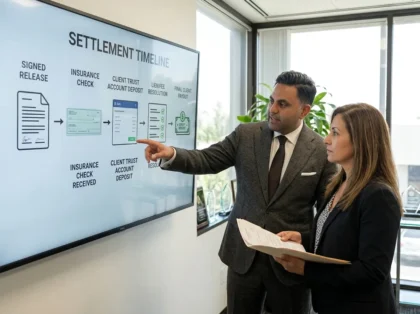 Attorney explaining personal injury settlement payment timeline