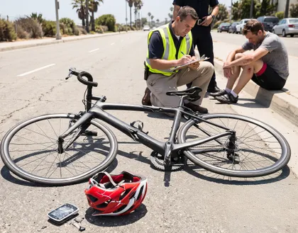 Bicycle accident victim documenting pain and non-economic damages for a settlement