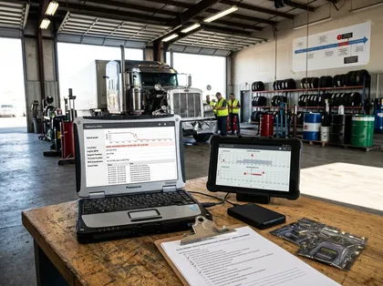 Commercial truck inspection after a Bakersfield truck accident
