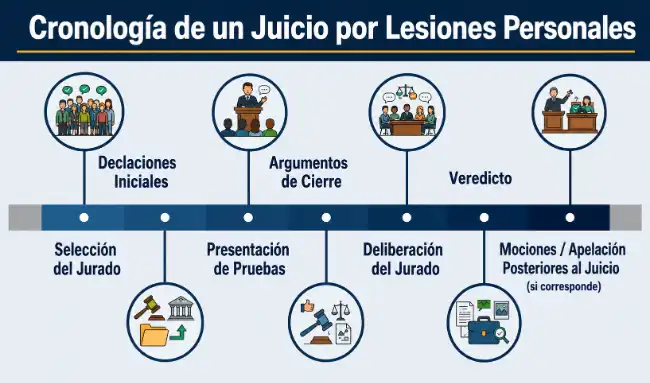 Cronología de un juicio por lesiones personales