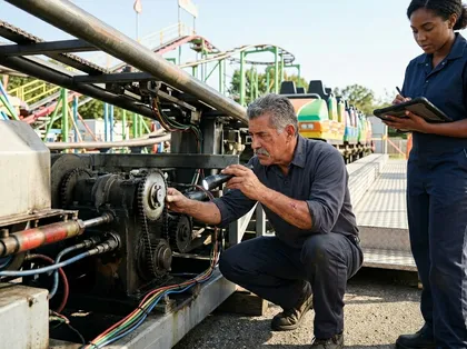 Mantenimiento e inspección de las atracciones de los parques de atracciones para garantizar la seguridad