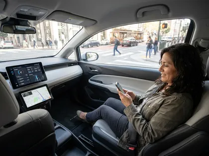 Passenger riding in an autonomous vehicle