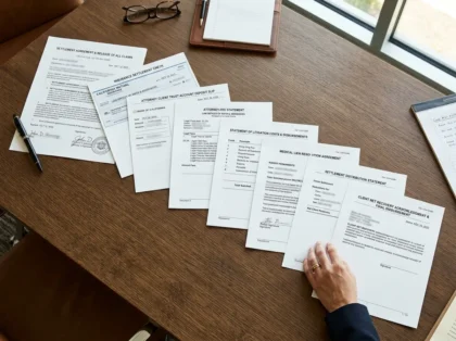 Personal injury settlement documents and attorney fees