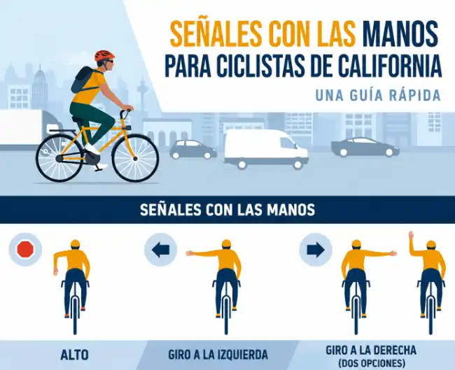 Señales manuales de los ciclistas en California y responsabilidades legales