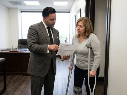 Supermarket slip-and-fall attorney helping injured client