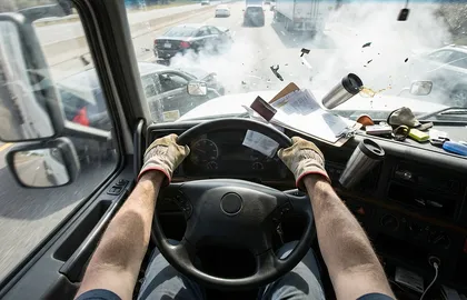 Un error del conductor de un camión provoca un grave accidente en la autopista con riesgo de lesiones