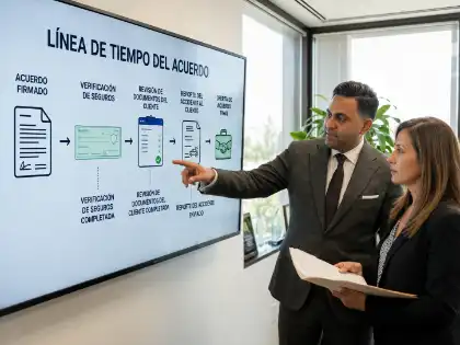 Abogado que explica el plazo de pago de un acuerdo por daños personales