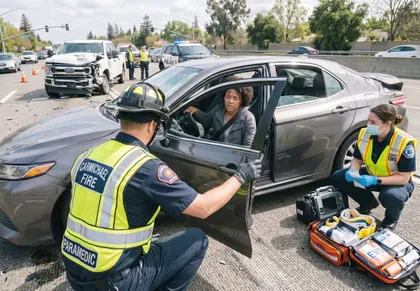 California car accident victim receiving emergency medical care covered by MedPay insurance