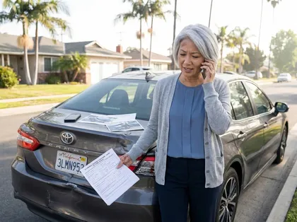 Driver calls about missing insurance information after a California car accident